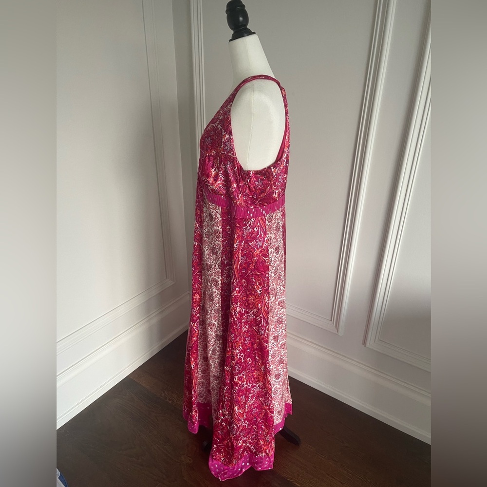 Monsoon Vibrant Magenta Paisley Pattern Sleeveless Maxi Dress - Picture 2 of 4